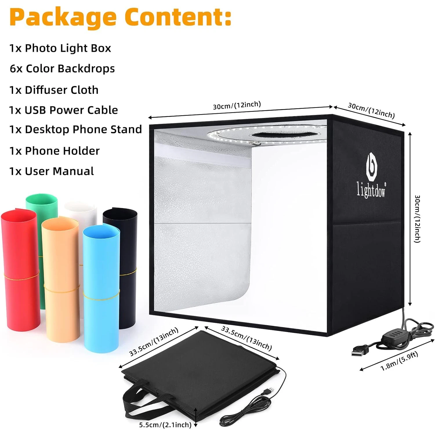 Photography Lighting Case - Lightdow Fotoğraf Stüdyosu Işık Kutusu Kiti