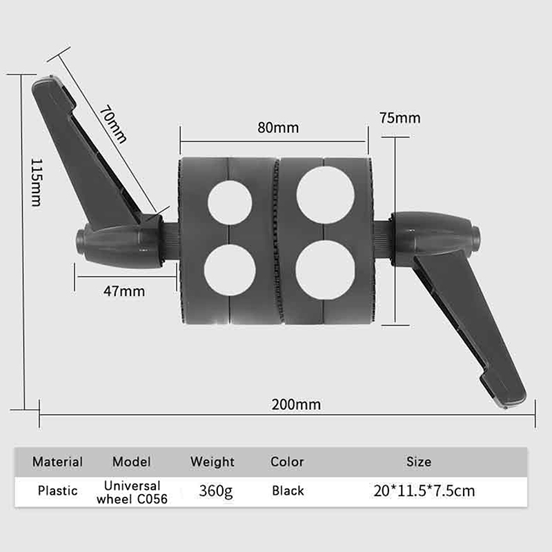 Reflector Arm Clamp - 1 adet ABS Döner Tek/Çift Kafa