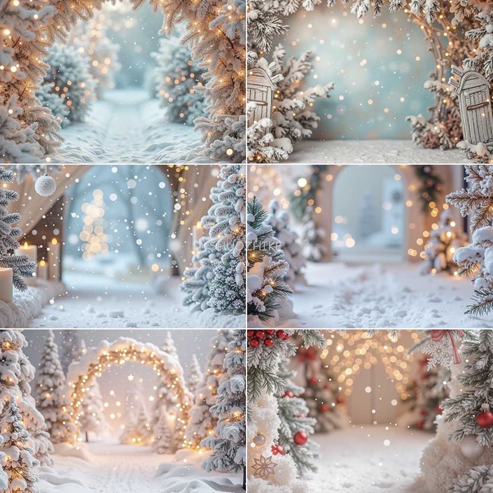 Photography Lighting White Background - Kar Noel Beyaz Işıklar Bokeh Zemin