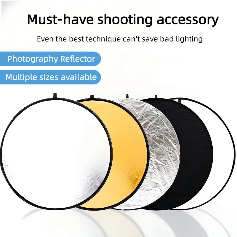 Photography Lighting For Outdoors - 2'si 1 Arada Çift Taraflı Altın