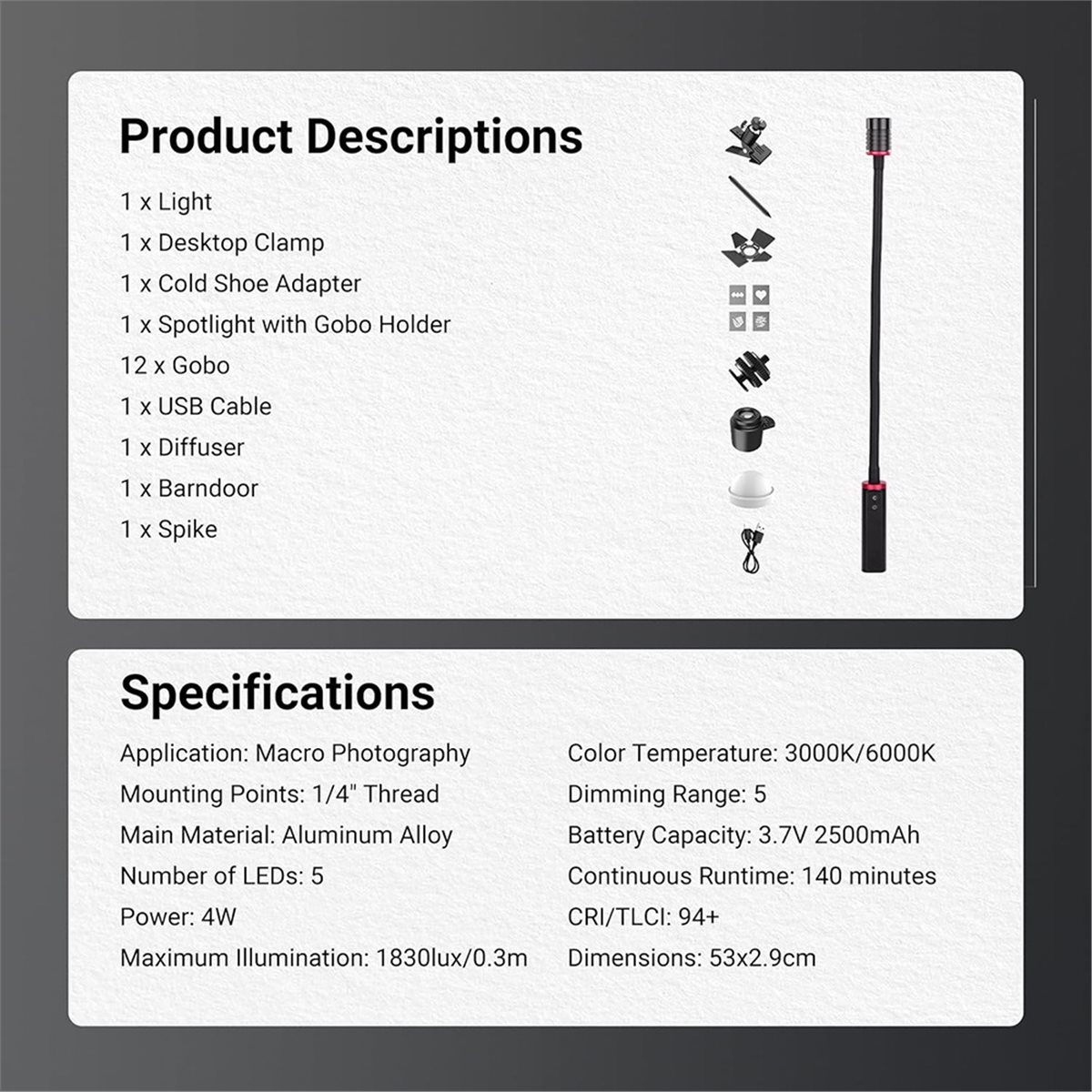 Photography Lighting Angles - goodidea Makro Fotoğrafçılık için LED Işık