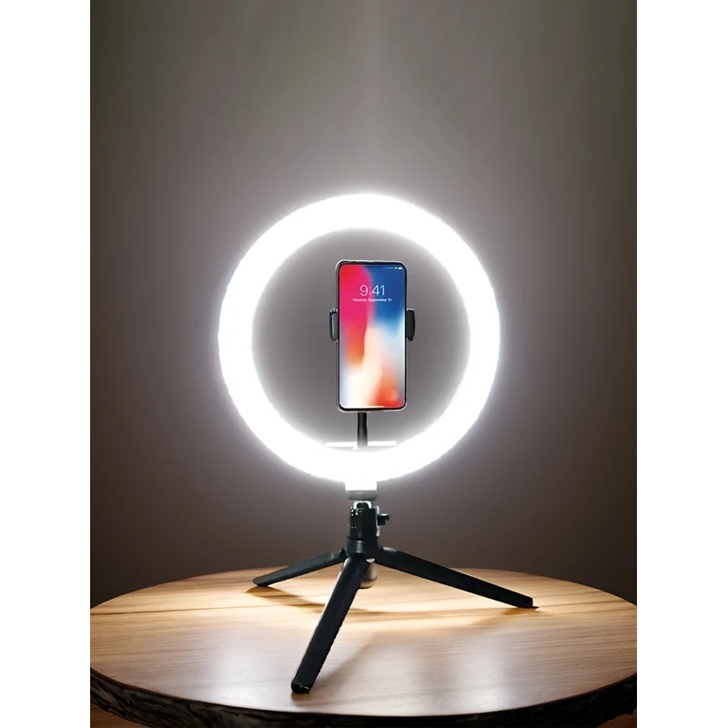 Stand Lighting Photography - Desiontal 26cm Halka Işık, Tripod Standlı,