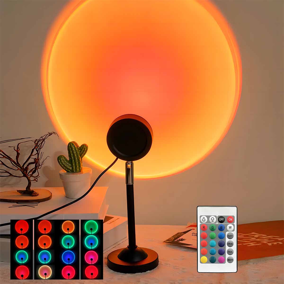 Photography Lighting Wall - Gün Batımı Projeksiyon Lambası Uzaktan Kumandalı
