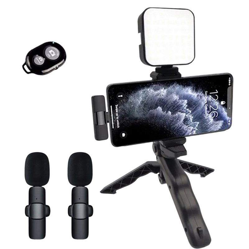 Photography Lighting Kit Portable - LED Işıklı Tripod Akıllı Telefon Video