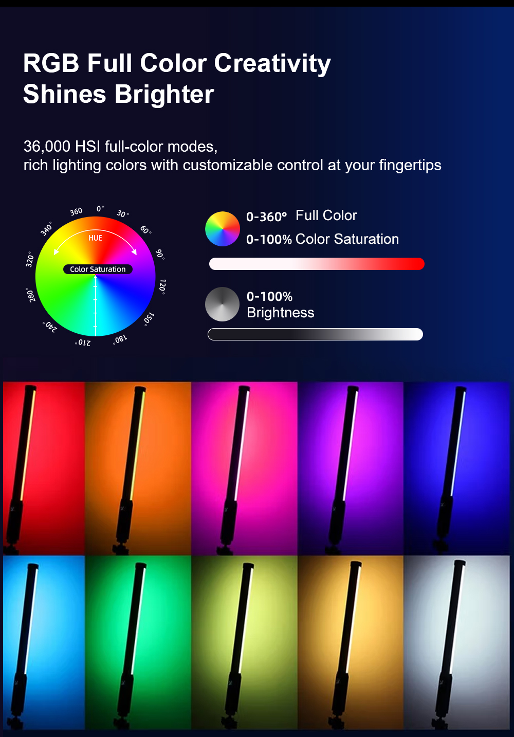 LUXCEO P300 RGB Tüp 5W 380LM V - Photography Lighting Rgb incelemesi ve fiyatı