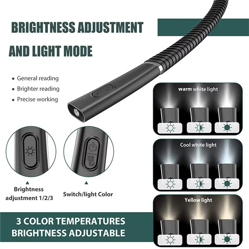 LED Okuma Boyun Lambaları USB  - Photography Lighting Book incelemesi ve fiyatı